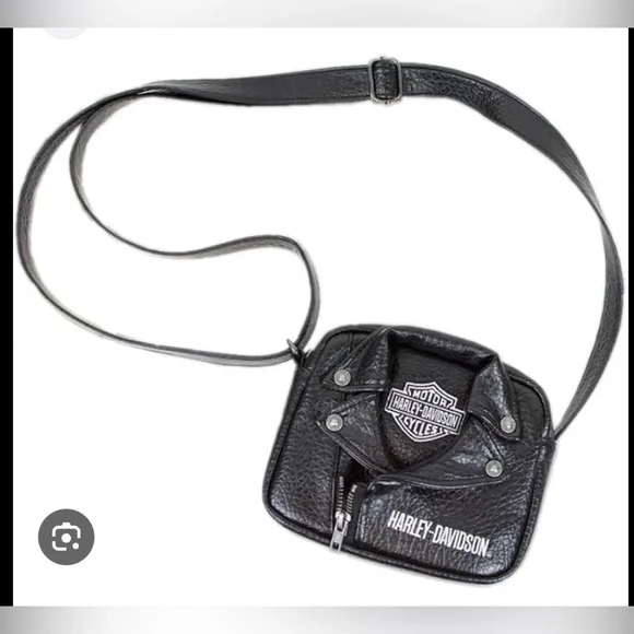 Harley-Davidson Girls' PU Biker Jacket Style Crossbody Bag, Black 7130762 - Picture 1 of 5